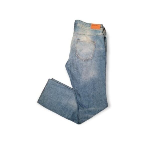 H&M Women's Blue Belt Looped Flare Leg Denim Jeans Size 32 - Picture 1 of 3